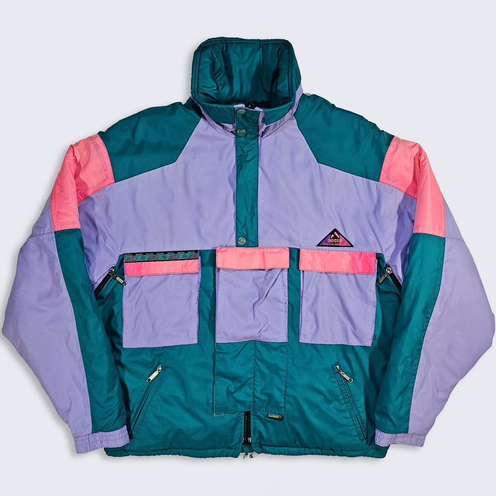 Aesse Vintage 90s Italy Color Block Ski Jacket
